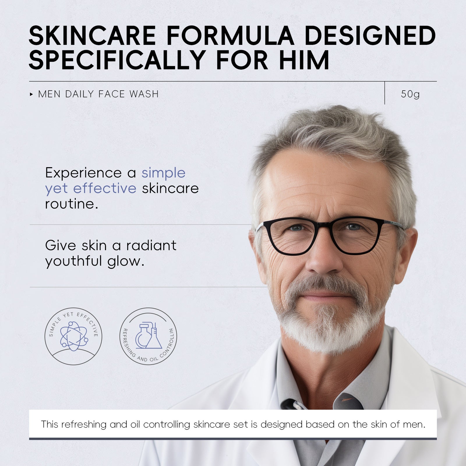 Men's Daily Facial Cleanser 50g Clean Pores