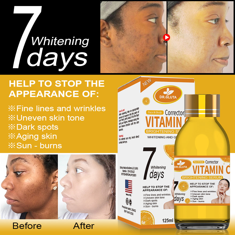 Vitamin C Serum Brightening Skin 7 Days Anti-aging Moisturizer Skin Care VC Body Serum 125ml