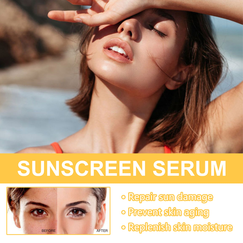 EELHOE Sunscreen Serum, Outdoor Protection Brightening Skin Hydrating Non-Greasy Moisturizing Skin Protection Serum